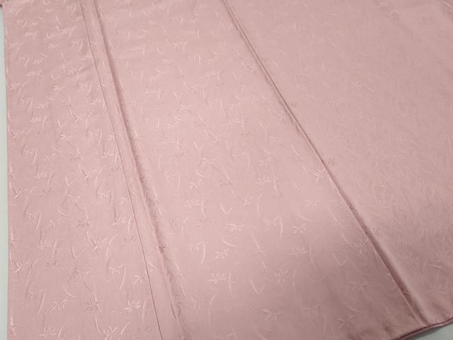 平和屋着物●上質な色無地　草花地紋　撫子色　正絹　逸品　DABI9889ud