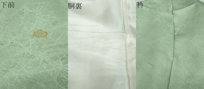 平和屋着物●上質な色無地　干割れ地紋　裏葉柳色　正絹　逸品　DABI9896ud