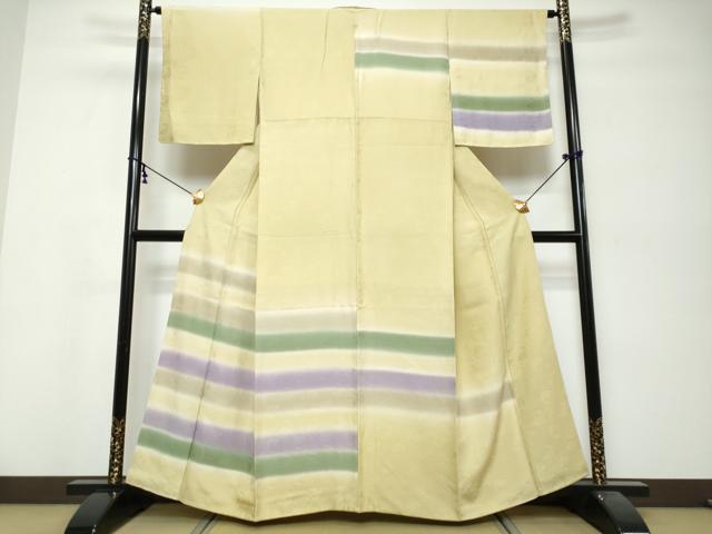 平和屋着物●訪問着　横段霞文　荒磯　正絹　逸品　DABI9901ud
