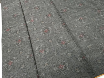 平和屋着物●本場大島紬　草花文　正絹　逸品　DABI9903ud