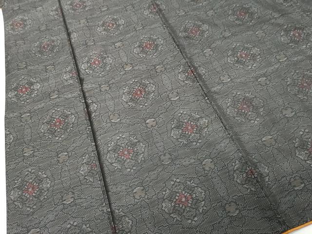 平和屋着物●本場大島紬　草花文　正絹　逸品　DABI9903ud