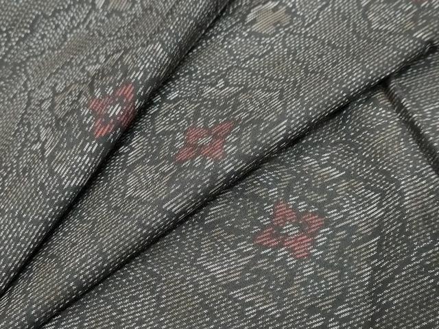 平和屋着物●本場大島紬　草花文　正絹　逸品　DABI9903ud