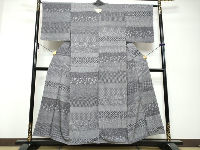 平和屋着物●江戸小紋　百柄　横段吉祥花文　高島屋扱い　正絹　逸品　未使用　DABI9906ud