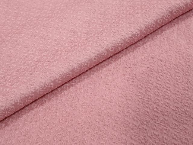 平和屋着物●上質な色無地　菱地紋　紅梅色　やまと誂製　反端付き　正絹　逸品　未使用　DABI9917ud