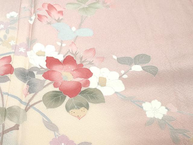 平和屋着物●訪問着　友禅　枝花文　暈し染め　正絹　逸品　未使用　DABI9920ud
