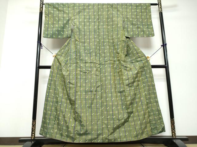 平和屋着物●上質な紬　抽象文様　正絹　逸品　DABI9925ud