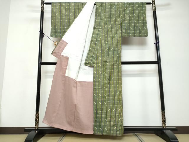 平和屋着物●上質な紬　抽象文様　正絹　逸品　DABI9925ud