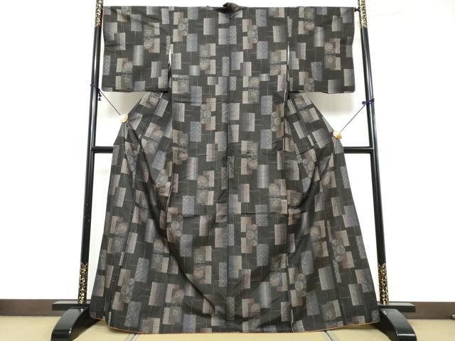 平和屋着物●本場大島紬　9マルキ　短冊手毬文　正絹　逸品　DABI9926ud