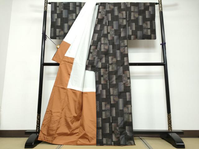 平和屋着物●本場大島紬　9マルキ　短冊手毬文　正絹　逸品　DABI9926ud
