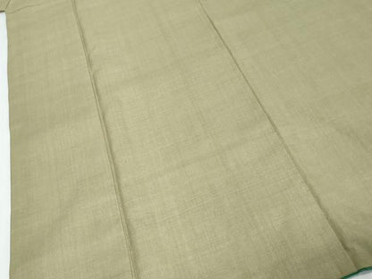 平和屋着物●本場結城紬　重要無形文化財　背抜き仕立て　鶸茶色　正絹　逸品　DABI9935ud