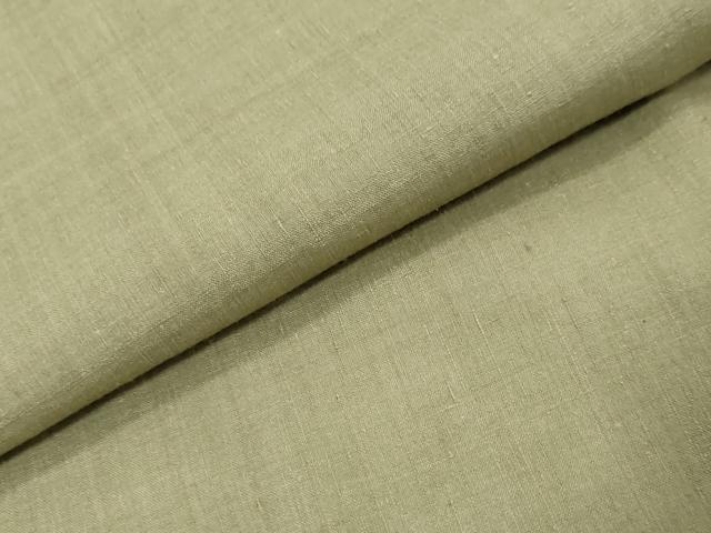 平和屋着物●本場結城紬　重要無形文化財　背抜き仕立て　鶸茶色　正絹　逸品　DABI9935ud