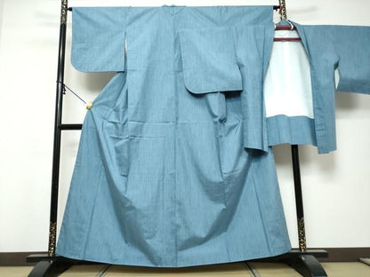 平和屋着物●洗える最高級着物　＜英＞はなぶさ謹製　小紋　アンサンブル　霞文　洗える着物　未使用　DABI9936ud