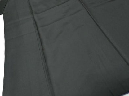 平和屋着物●男性　黒紋付　長羽織セット　羽裏：小舟風景文　正絹　逸品　DABI9938ud