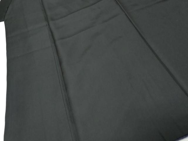 平和屋着物●男性　黒紋付　長羽織セット　羽裏：小舟風景文　正絹　逸品　DABI9938ud