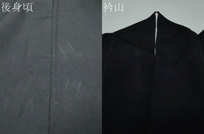 平和屋着物●女優・吉永小百合　訪問着　女人草花文　黒地　金彩　正絹　逸品　DABI9941ud