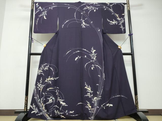 平和屋着物●訪問着　草花文　金彩　正絹　逸品　DABI9942ud