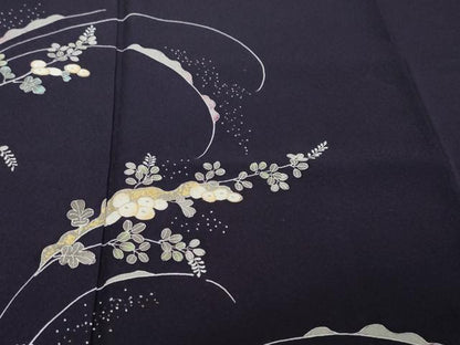 平和屋着物●訪問着　草花文　金彩　正絹　逸品　DABI9942ud