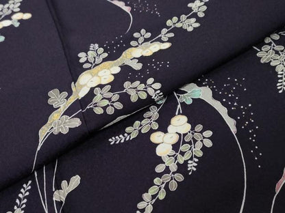 平和屋着物●訪問着　草花文　金彩　正絹　逸品　DABI9942ud