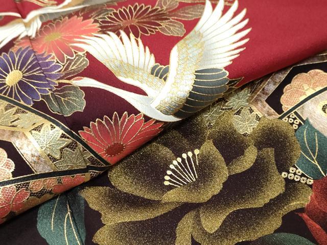 平和屋着物●豪華振袖　片輪車飛鶴花文　暈し染め　金彩　さが美扱い　正絹　逸品　DABI9944ud