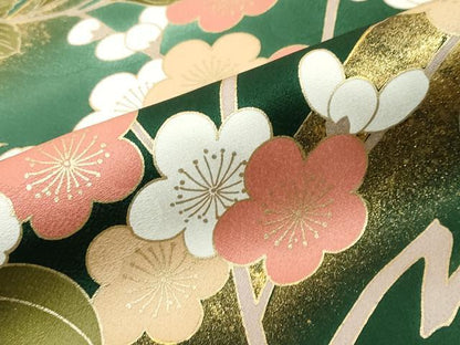 平和屋着物●豪華振袖　駒刺繍　枝花文　金彩　正絹　逸品　DABI9945ud