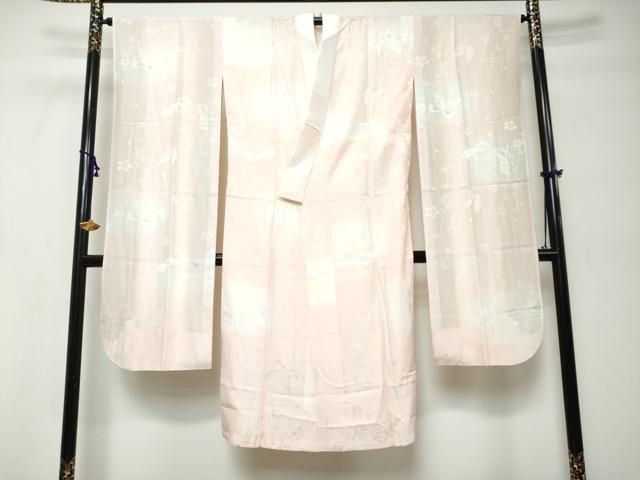 平和屋着物●振袖用長襦袢　袷　花蝶地紋　暈し染め　さが美扱い　正絹　逸品　DABI9946ud