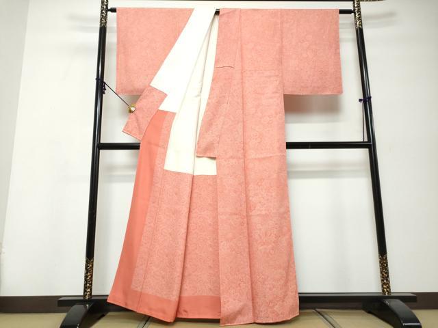 平和屋着物●江戸小紋　草花文　正絹　逸品　DABI9947ud