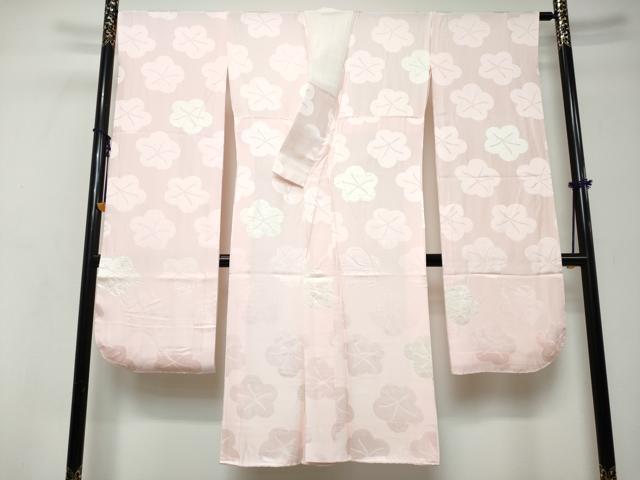 平和屋着物●豪華振袖・長襦袢（袷）セット　駒刺繍　草花文　暈し染め　銀通し地　正絹　逸品　DABI9951ud