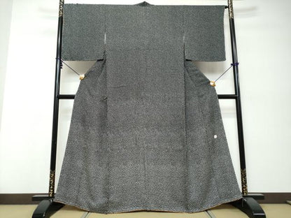 平和屋着物●訪問着　作家物　舞桜文　黒地　正絹　逸品　未使用　DABI9956ud