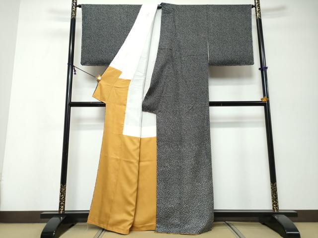 平和屋着物●訪問着　作家物　舞桜文　黒地　正絹　逸品　未使用　DABI9956ud