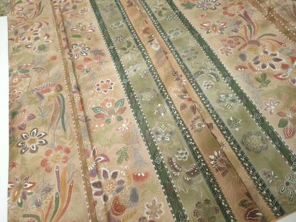 平和屋着物●本場染大島紬　花鳥間道　正絹　逸品　DABI9961ud