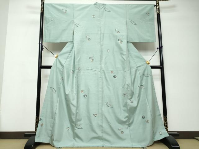 平和屋着物●京の名門・菱屋六右ェ門　紬　玩具文　正絹　逸品　DABI9971ud