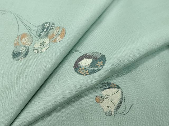 平和屋着物●京の名門・菱屋六右ェ門　紬　玩具文　正絹　逸品　DABI9971ud