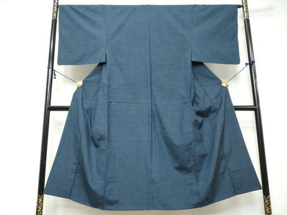 平和屋着物●男性　紬　紺色　正絹　逸品　DABI9980ud
