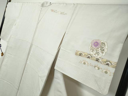 平和屋着物●西陣　京の名門　じゅらく謹製　帝王紫　訪問着　駒刺繍　横段吉祥花文　金彩　正絹　逸品　DABI9986ud