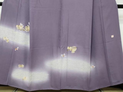 平和屋着物●訪問着　作家物　流水草花文　暈し染め　金彩　正絹　逸品　DABI9989ud