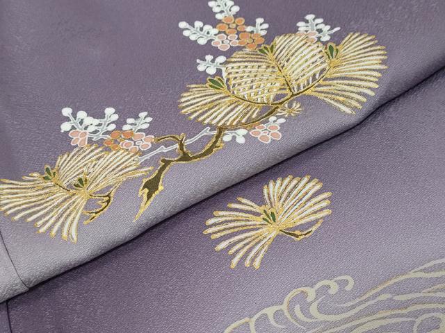 平和屋着物●訪問着　作家物　流水草花文　暈し染め　金彩　正絹　逸品　DABI9989ud