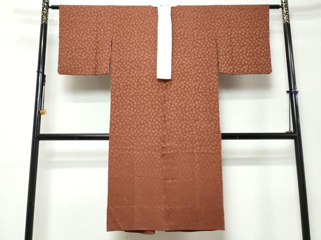 平和屋着物●長襦袢　無双仕立て　玩具地紋　焦茶色　正絹　逸品　DABI9993ud