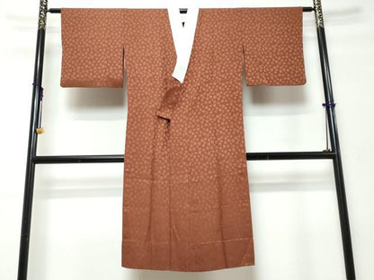 平和屋着物●長襦袢　無双仕立て　玩具地紋　焦茶色　正絹　逸品　DABI9993ud