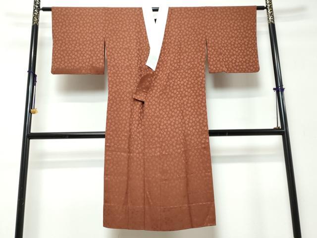 平和屋着物●長襦袢　無双仕立て　玩具地紋　焦茶色　正絹　逸品　DABI9993ud