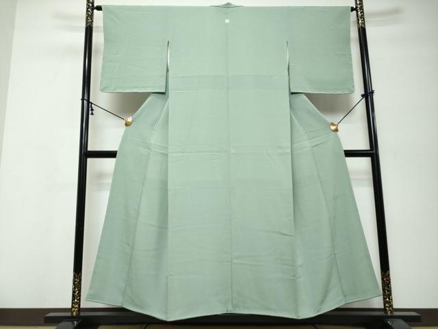 平和屋着物●ファッションデザイナー　HIROKO KOSHINO　コシノヒロコ監修　色無地　山葵色　正絹　逸品　DABI9995ud