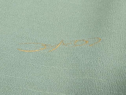 平和屋着物●ファッションデザイナー　HIROKO KOSHINO　コシノヒロコ監修　色無地　山葵色　正絹　逸品　DABI9995ud