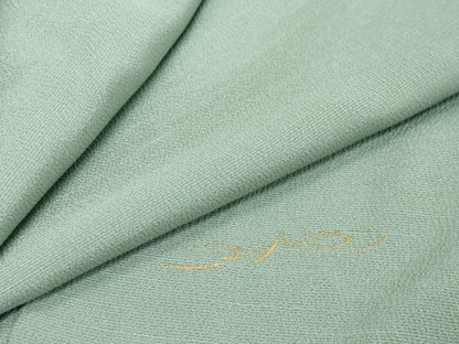 平和屋着物●ファッションデザイナー　HIROKO KOSHINO　コシノヒロコ監修　色無地　山葵色　正絹　逸品　DABI9995ud