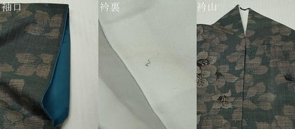 平和屋着物●本場大島紬　9マルキ　舞花文　正絹　逸品　DABI9996ud