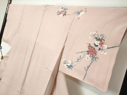 平和屋着物●訪問着　花鳥文　暈し染め　正絹　逸品　DABI9998ud