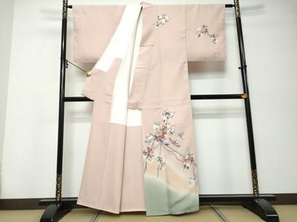 平和屋着物●訪問着　花鳥文　暈し染め　正絹　逸品　DABI9998ud