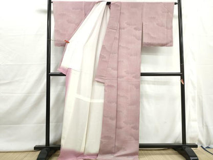 平和屋着物■上質な小紋　作家物　霞雲文　暈し染め　鬼しぼ縮緬　正絹　逸品　DABJ0002qa