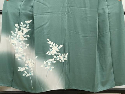 平和屋着物■訪問着　刺繍　枝花文　暈し染め　銀糸　正絹　逸品　DABJ0012qa