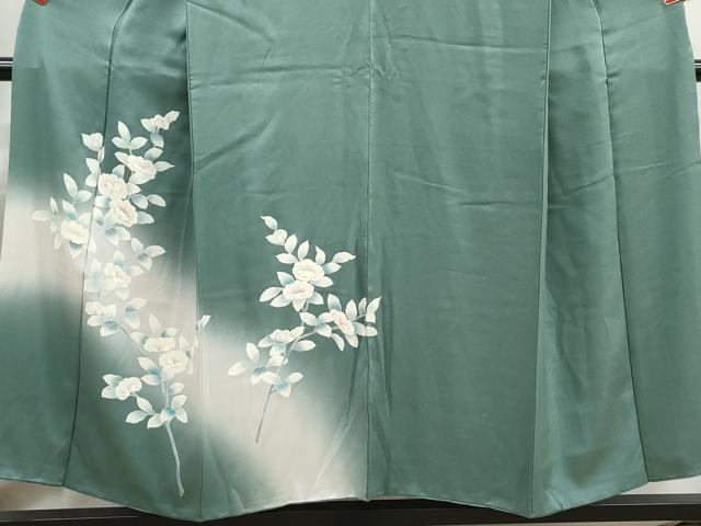 平和屋着物■訪問着　刺繍　枝花文　暈し染め　銀糸　正絹　逸品　DABJ0012qa