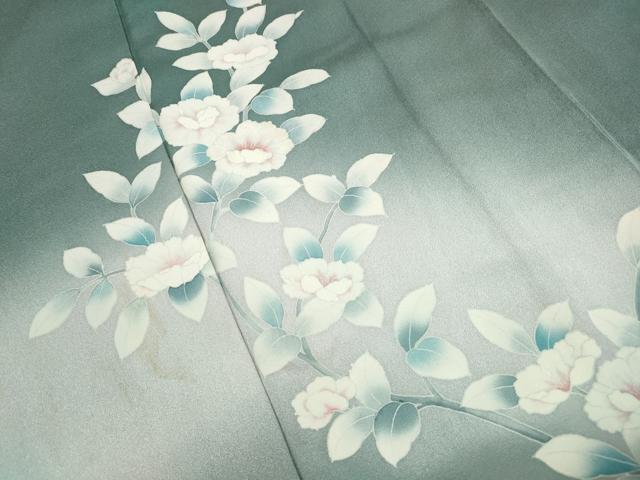 平和屋着物■訪問着　刺繍　枝花文　暈し染め　銀糸　正絹　逸品　DABJ0012qa