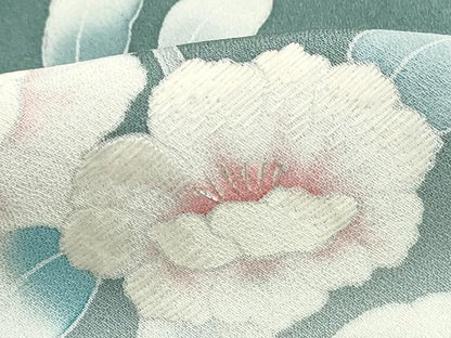 平和屋着物■訪問着　刺繍　枝花文　暈し染め　銀糸　正絹　逸品　DABJ0012qa